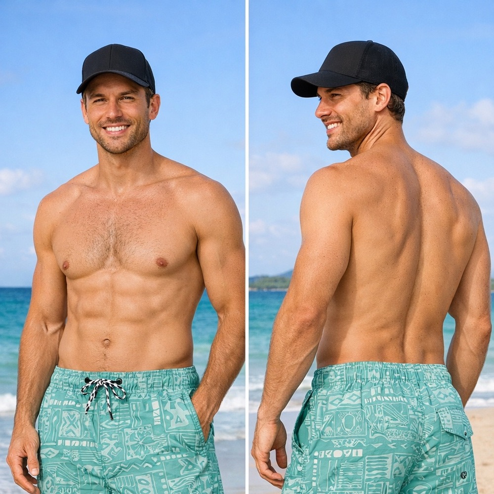 Maui and Sons Men’s Swim Shorts – Pool Blue Print – Size XL 15790